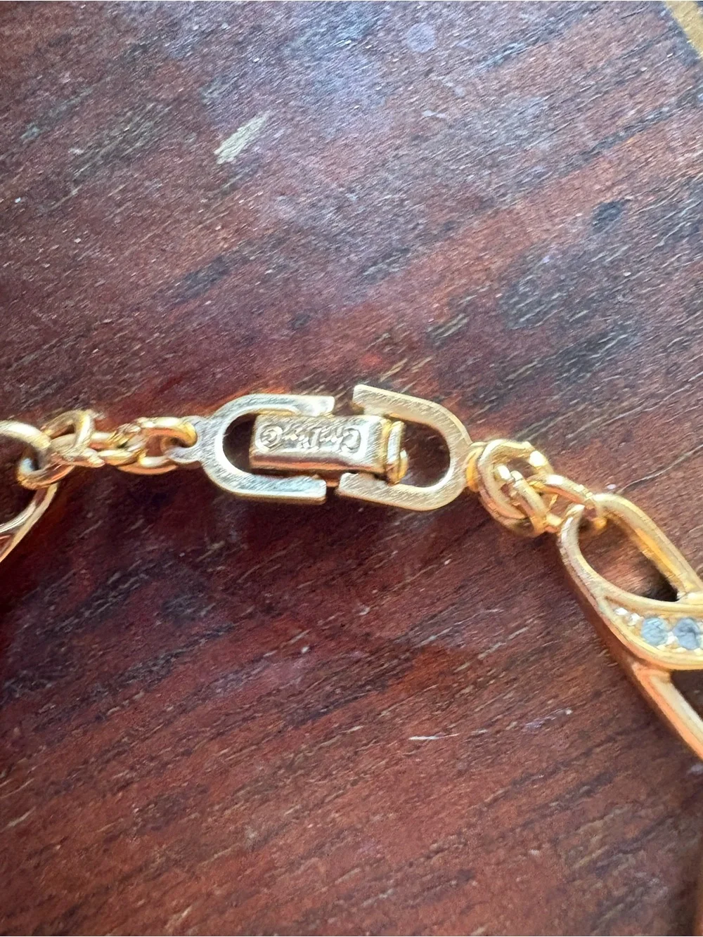 Dior Gold-Tone Crystal Link Bracelet